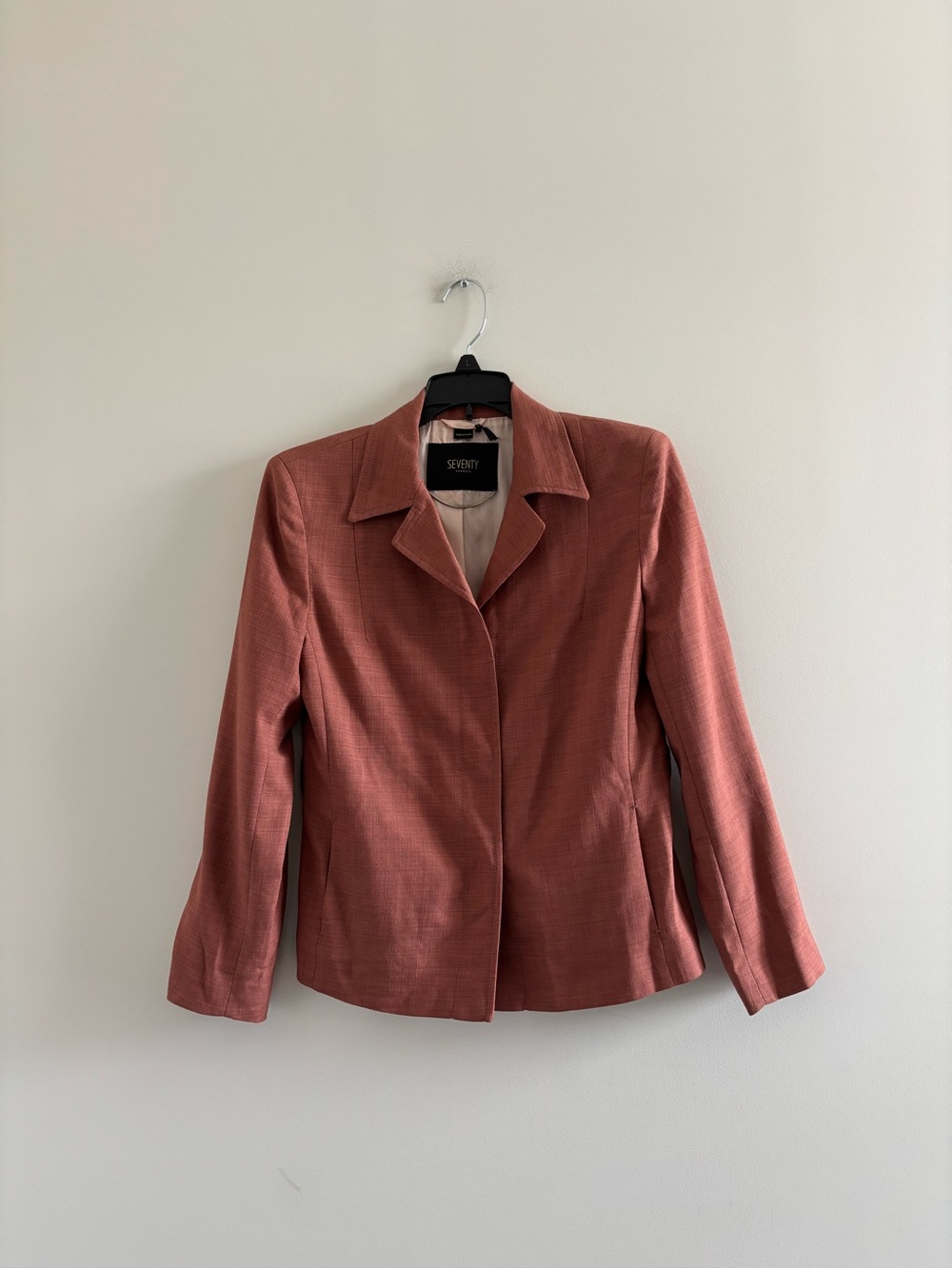 Seventy Venezia Blazer Jacket Orange Terracotta Women 40/S Office Designer Retro